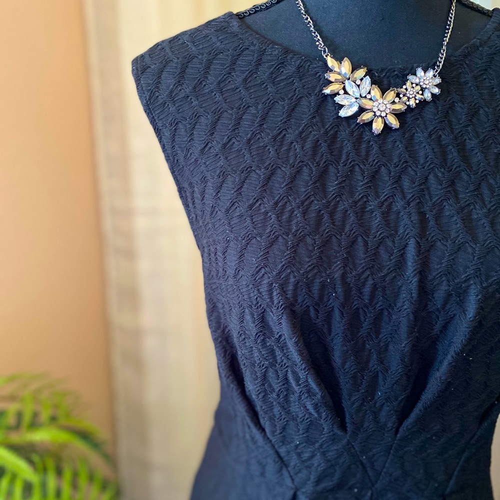 Black Textured Cocktail Dress
